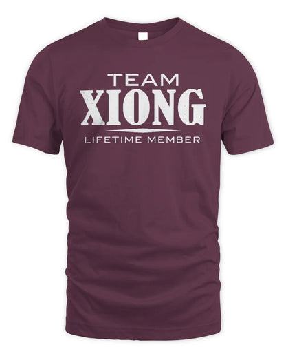 XIONG BL62-K4-128 - Personalized “Team NAME Lifetime Member” - Unisex Standard T-Shirt - Maroon
