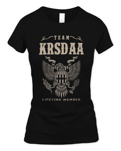 KRSDAA TP06-K82 – Personalized Classic Style Apparel “Team NAME Lifetime Member” - Women's Standard T-Shirt - Black