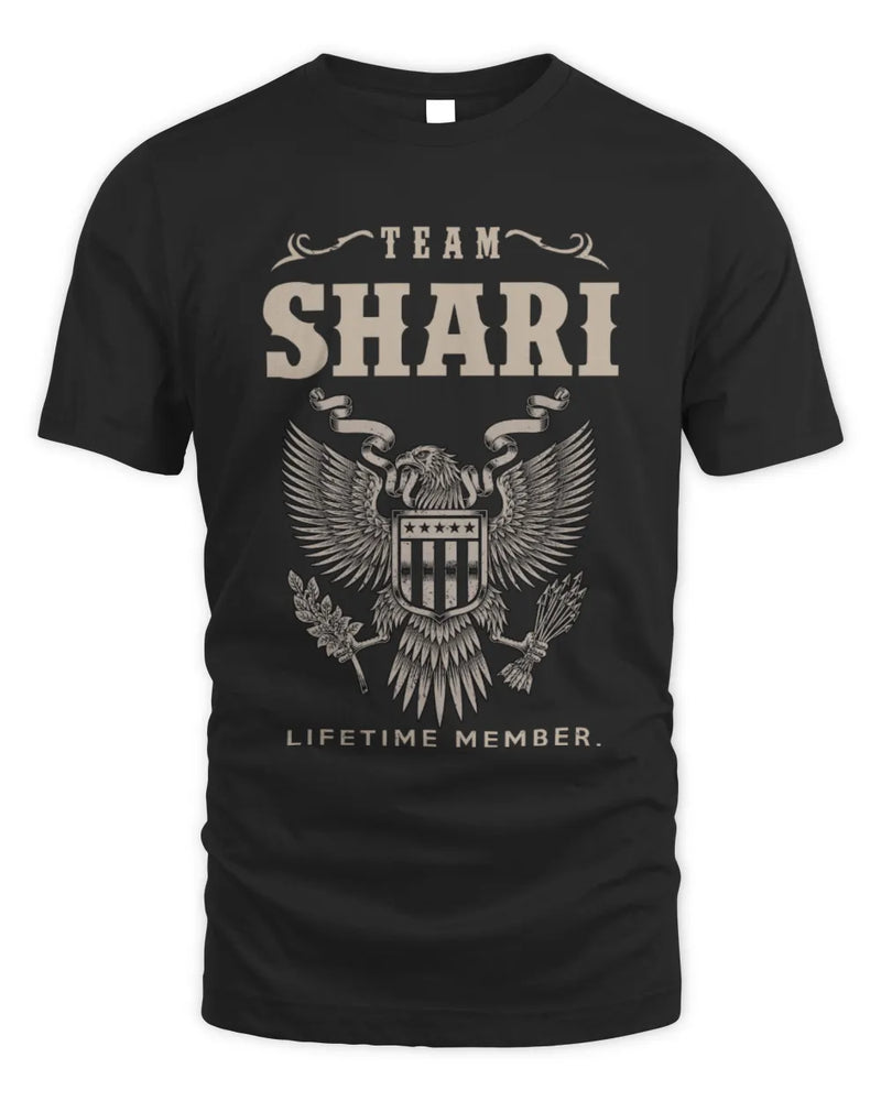 SHARI TP06-K82 – Personalized Classic Style Apparel “Team NAME Lifetime Member” - Unisex Standard T-Shirt - Black