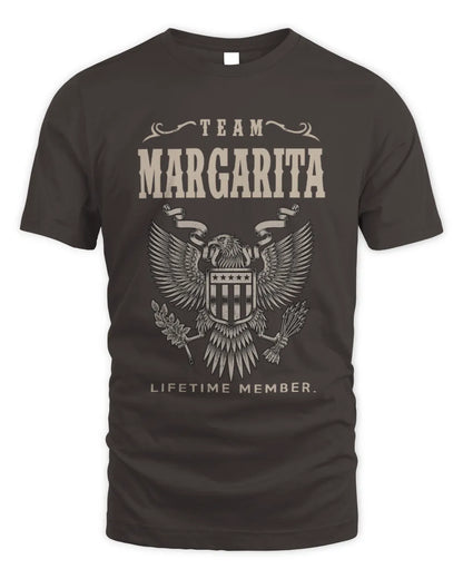 MARGARITA TP06-K82 – Personalized Classic Style Apparel “Team NAME Lifetime Member” - Unisex Standard T-Shirt - Dark Chocolate