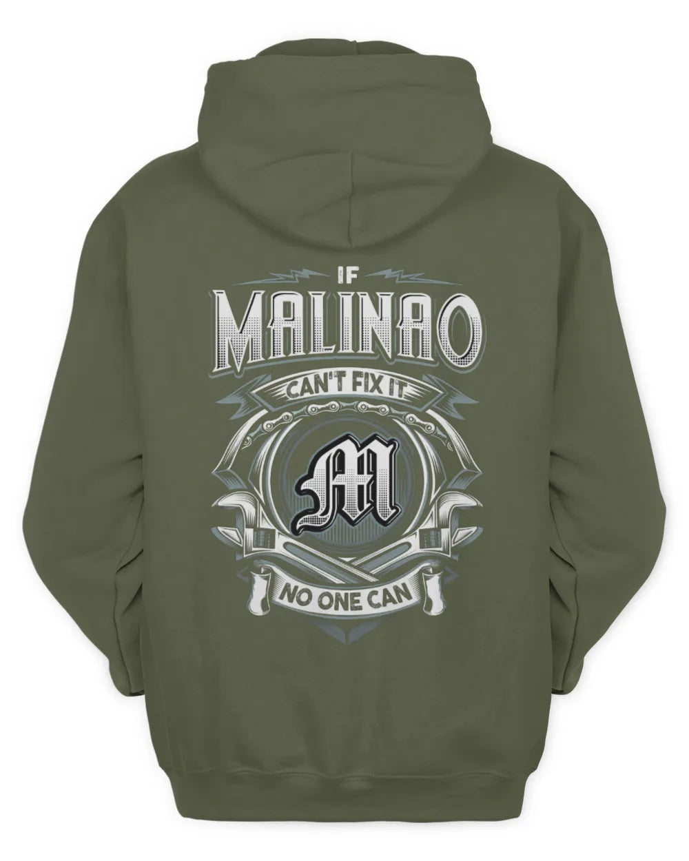 MALINAO AP81-K4-626 - Personalized Ahmed Quote Apparel “If Ahmed Can't Fix It, No One Can” - Unisex Hoodie - Military Green