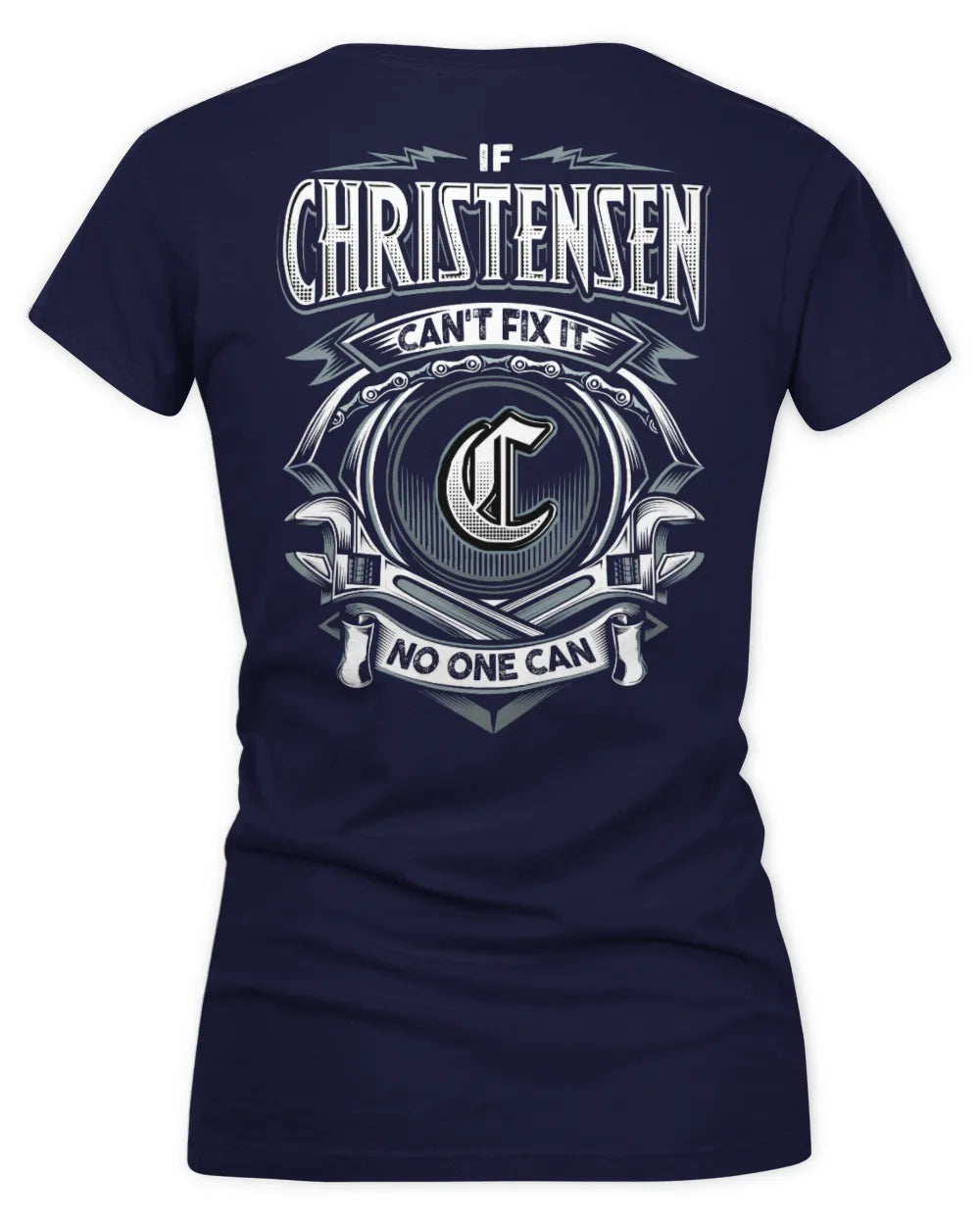 CHRISTENSEN AP81-K4-626 - Personalized Ahmed Quote Apparel “If Ahmed Can't Fix It, No One Can” - Women's V-Neck T-Shirt - Navy