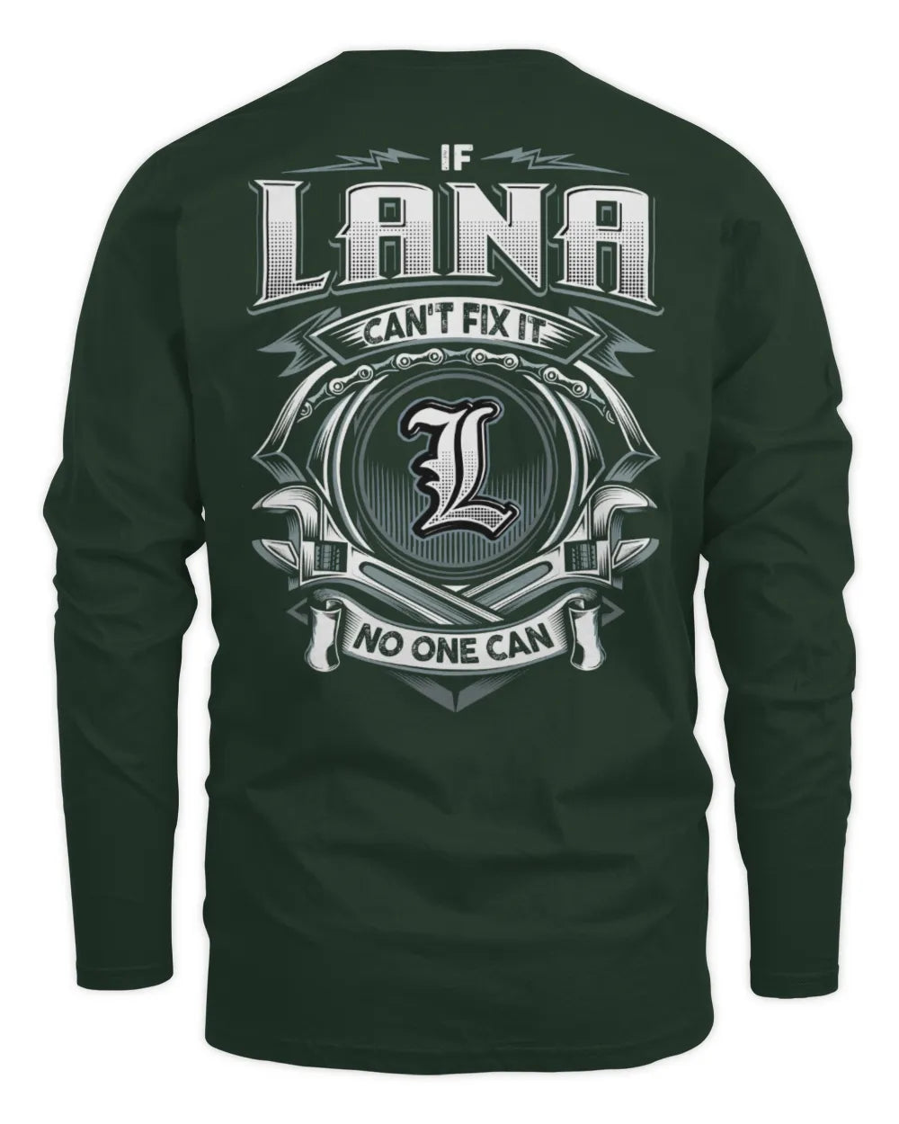 LANA AP81-K4-626 - Personalized Ahmed Quote Apparel “If Ahmed Can't Fix It, No One Can” - Men's Long Sleeved T-Shirt - Forest Green