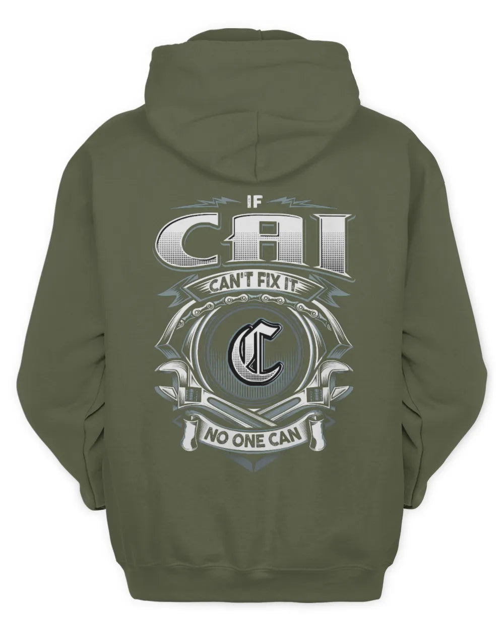 CAI AP81-K4-626 - Personalized Ahmed Quote Apparel “If Ahmed Can't Fix It, No One Can” - Unisex Hoodie - Military Green
