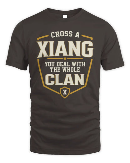 XIANG NT1-K008 Cross A/An NAME, You Deal With the Whole Clan | Personalized Vintage T-Shirt - Unisex Standard T-Shirt - Dark Chocolate