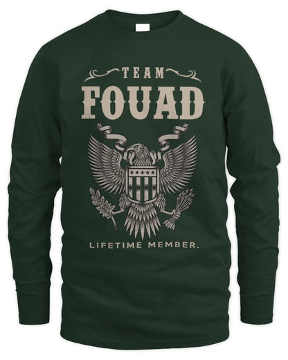 FOUAD TP06-K82 – Personalized Classic Style Apparel “Team NAME Lifetime Member” - Men's Long Sleeved T-Shirt - Forest Green