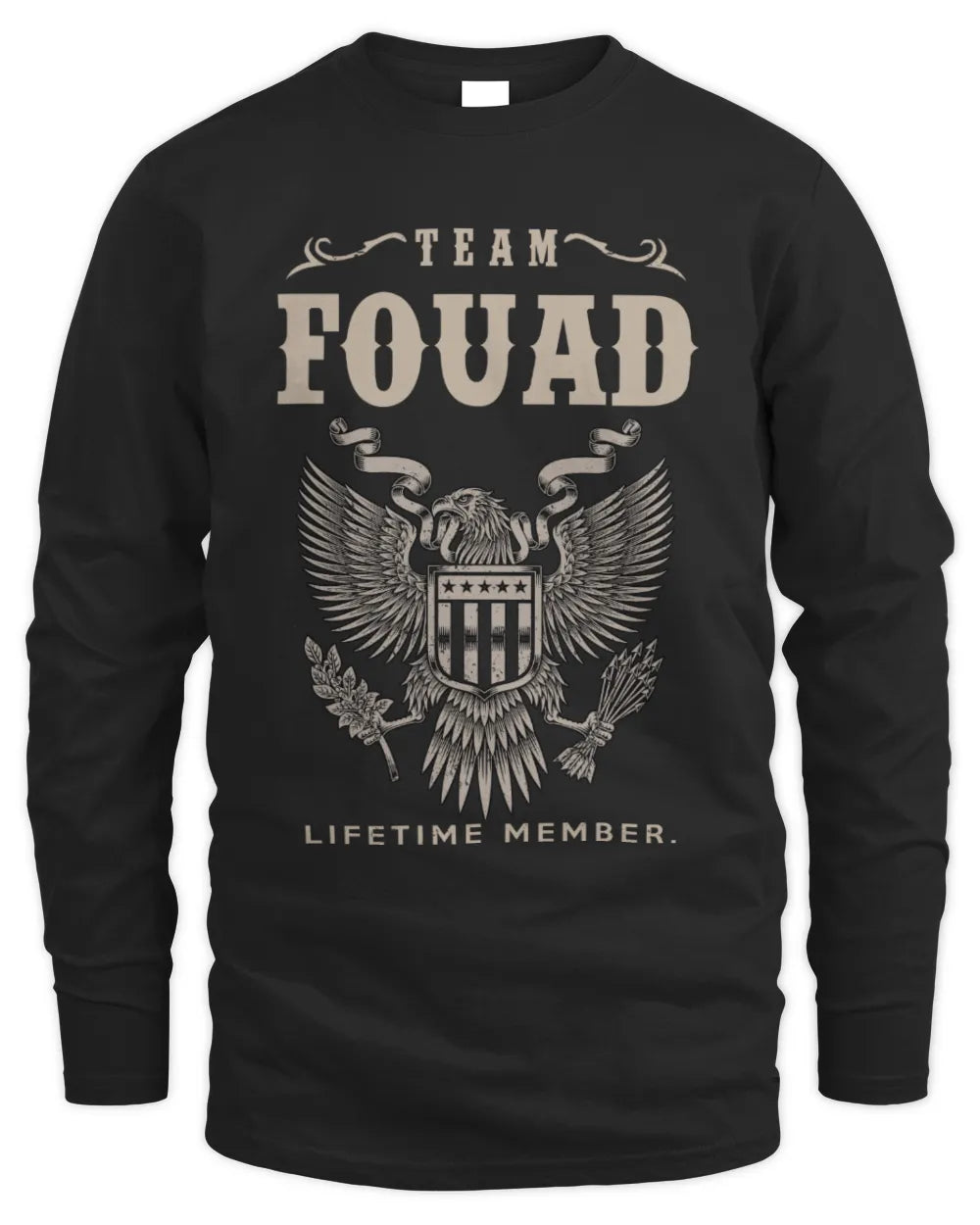 FOUAD TP06-K82 – Personalized Classic Style Apparel “Team NAME Lifetime Member” - Men's Long Sleeved T-Shirt - Black