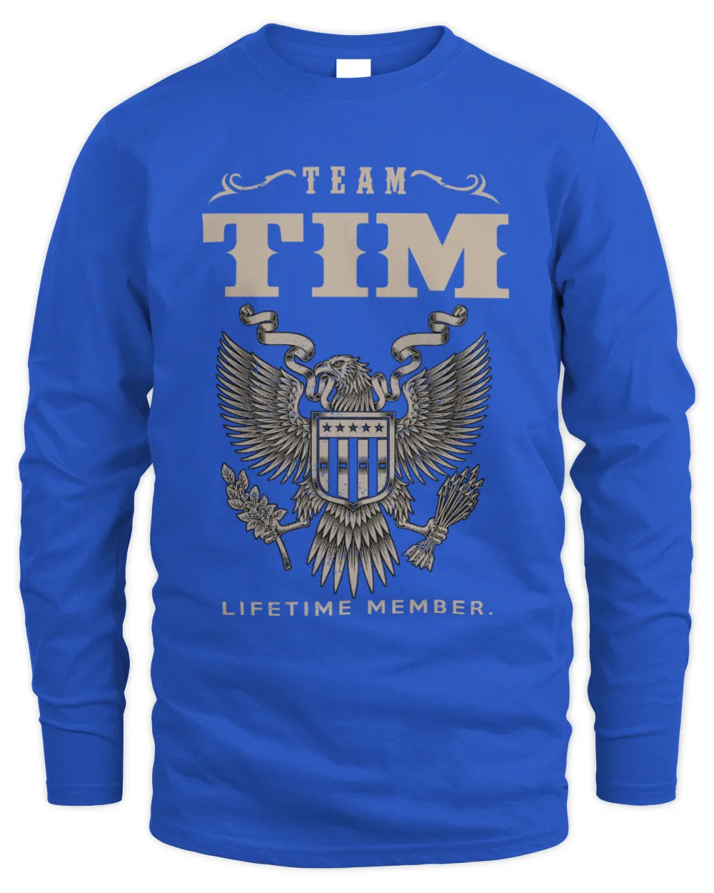 TIM TP06-K82 – Personalized Classic Style Apparel “Team NAME Lifetime Member” - Men's Long Sleeved T-Shirt - Royal