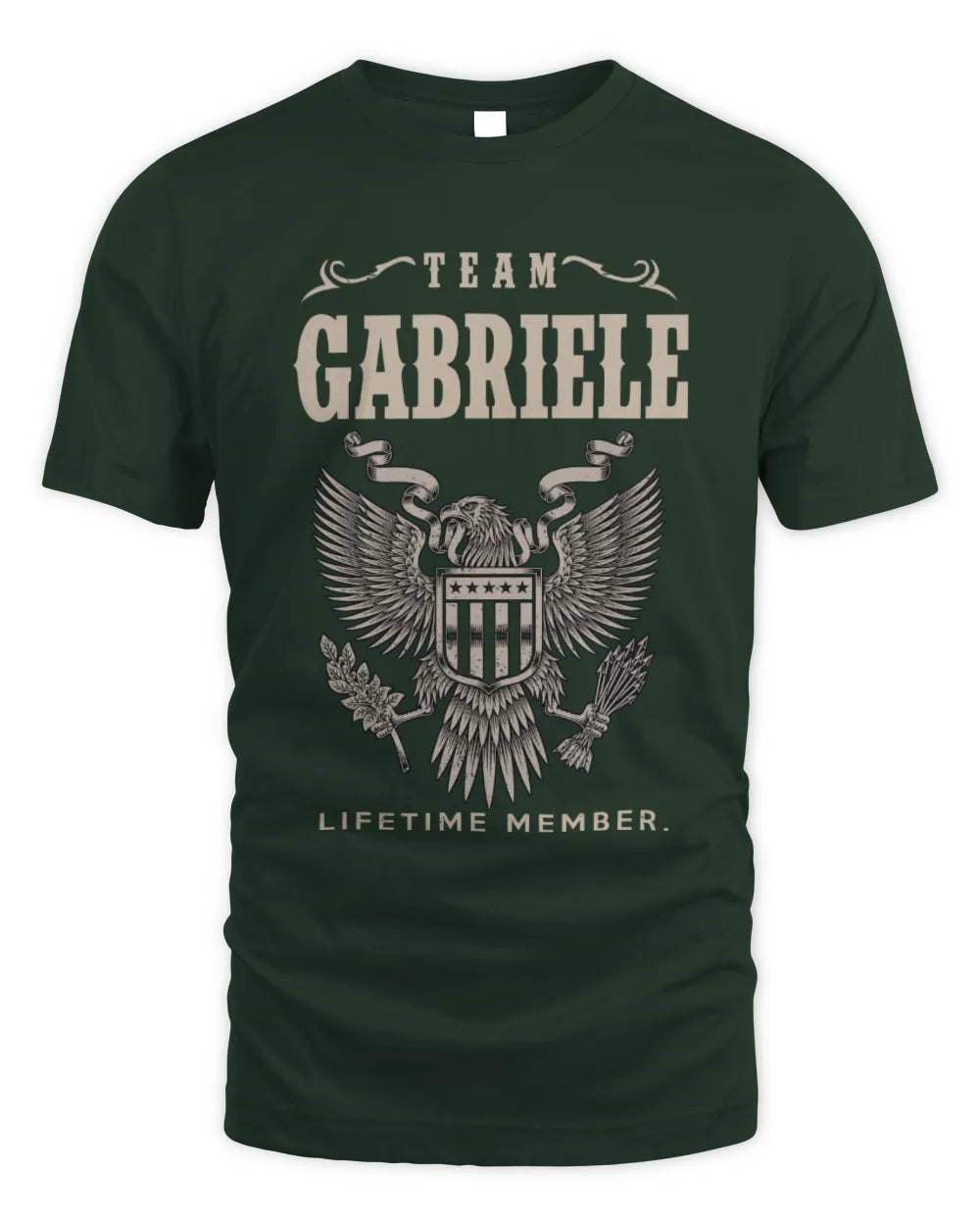 GABRIELE TP06-K82 – Personalized Classic Style Apparel “Team NAME Lifetime Member” - Unisex Standard T-Shirt - Forest Green