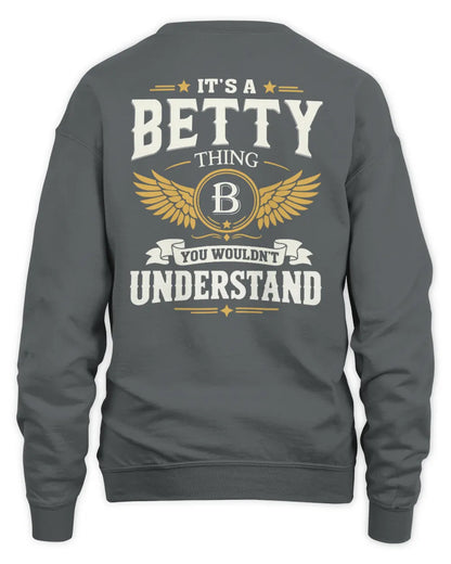 BETTY KT06-M008 It’s a [NAME] Thing – You Wouldn’t Understand | Personalized Vintage T-Shirt - Unisex Sweatshirt - Charcoal