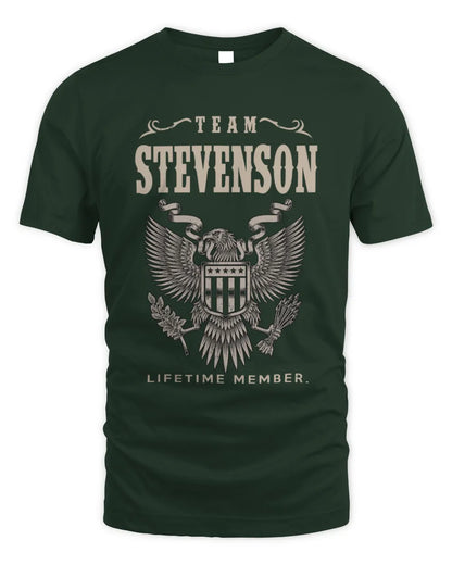 STEVENSON TP06-K82 – Personalized Classic Style Apparel “Team NAME Lifetime Member” - Unisex Standard T-Shirt - Forest Green