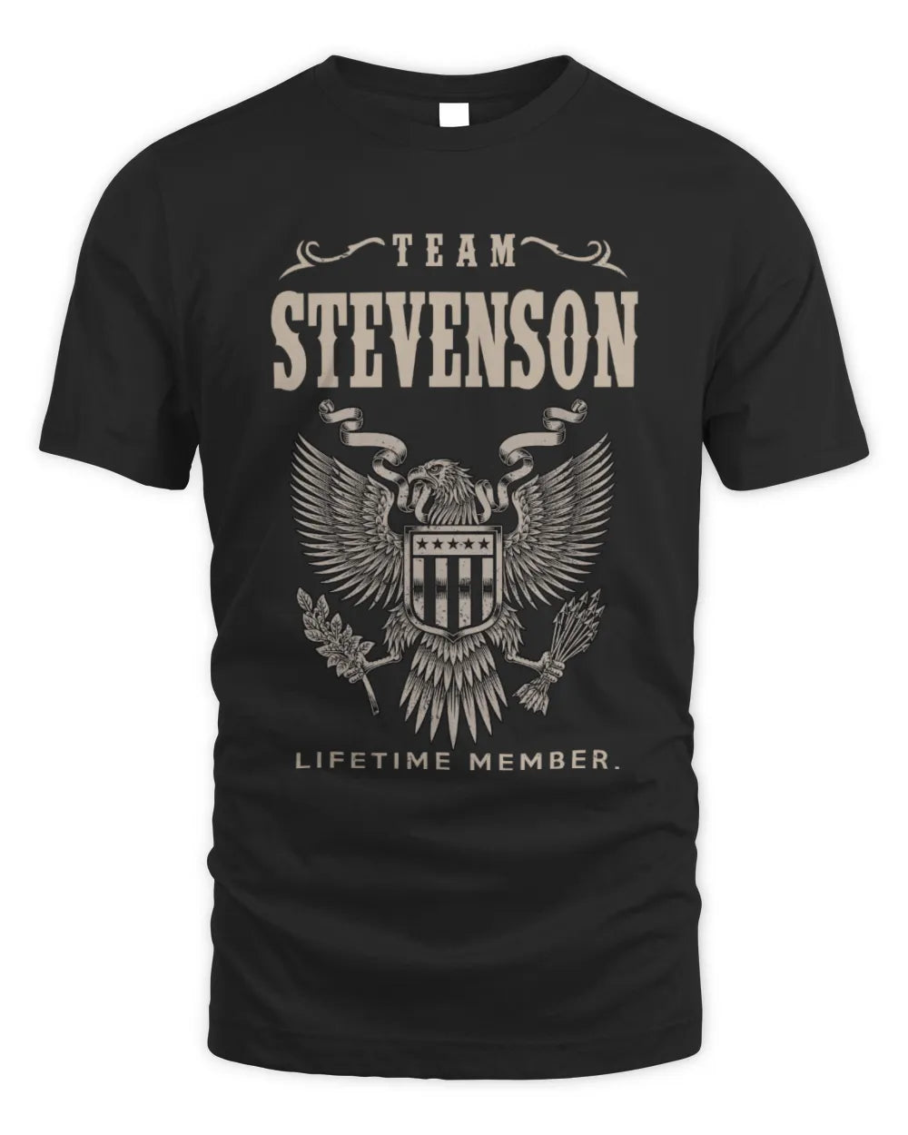 STEVENSON TP06-K82 – Personalized Classic Style Apparel “Team NAME Lifetime Member” - Unisex Standard T-Shirt - Black