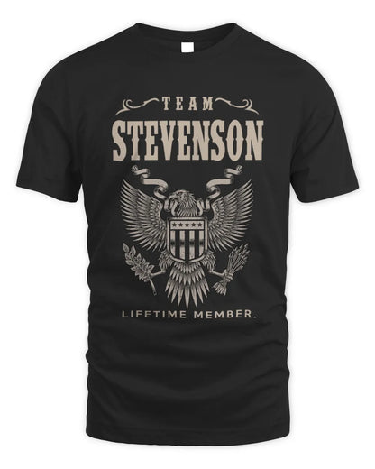 STEVENSON TP06-K82 – Personalized Classic Style Apparel “Team NAME Lifetime Member” - Unisex Standard T-Shirt - Black