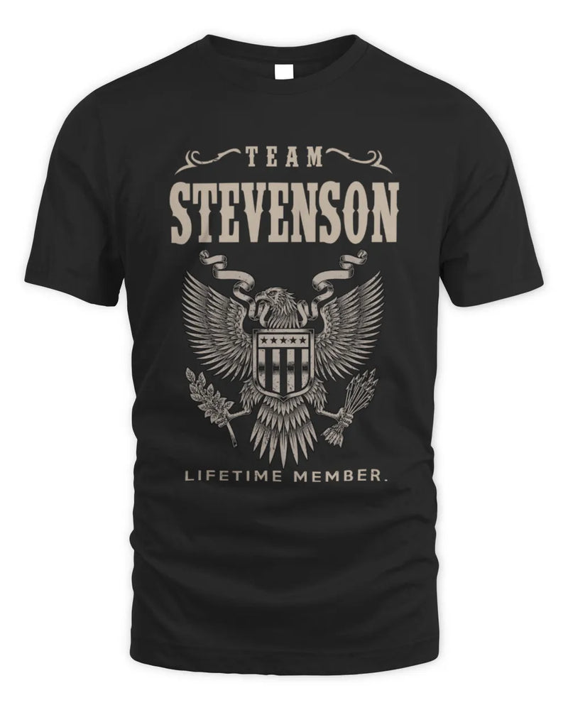 STEVENSON TP06-K82 – Personalized Classic Style Apparel “Team NAME Lifetime Member” - Unisex Standard T-Shirt - Black