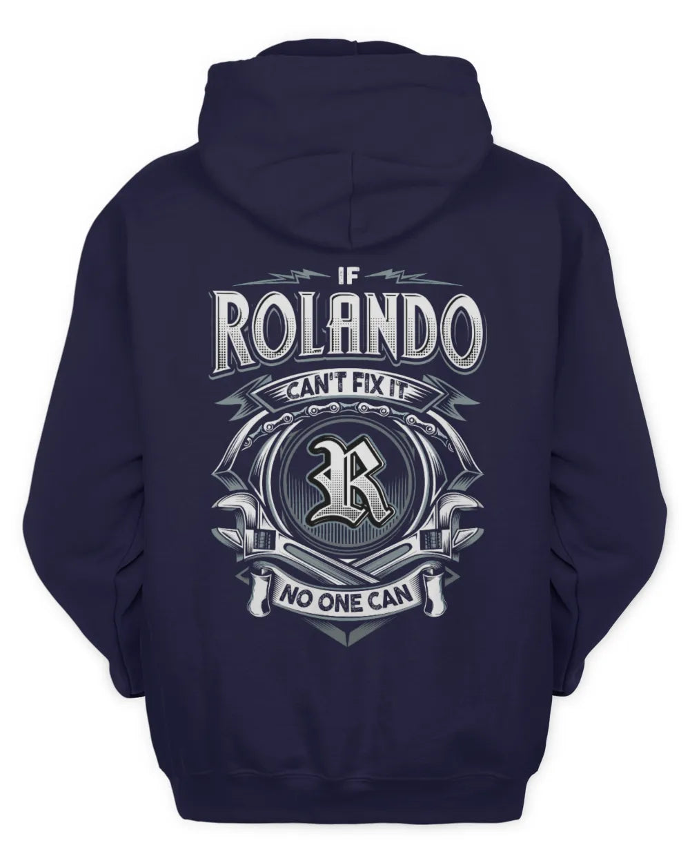 ROLANDO AP81-K4-626 - Personalized Ahmed Quote Apparel “If Ahmed Can't Fix It, No One Can” - Unisex Hoodie - Navy