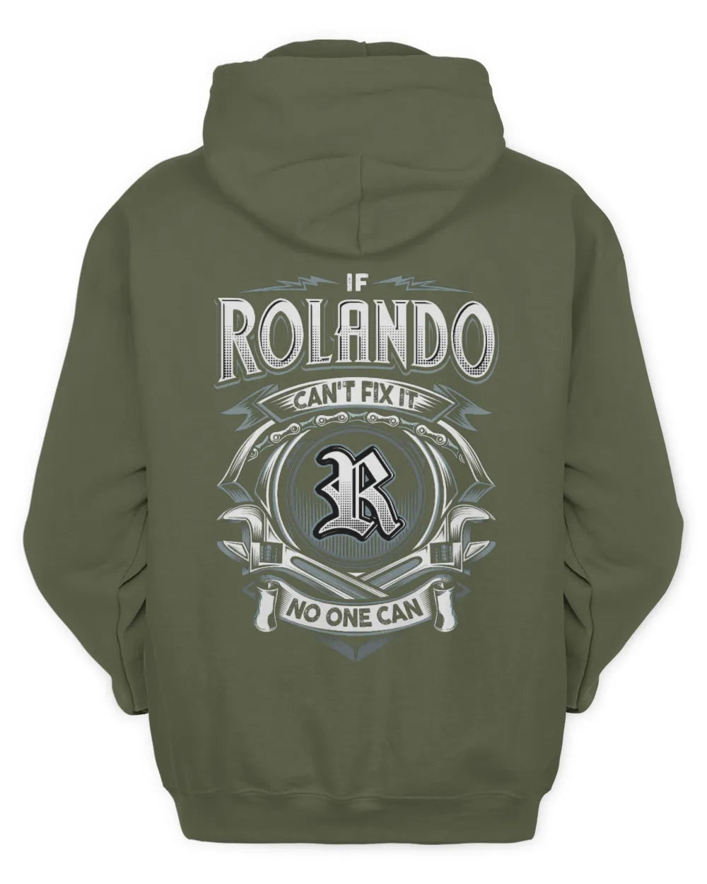ROLANDO AP81-K4-626 - Personalized Ahmed Quote Apparel “If Ahmed Can't Fix It, No One Can” - Unisex Hoodie - Military Green