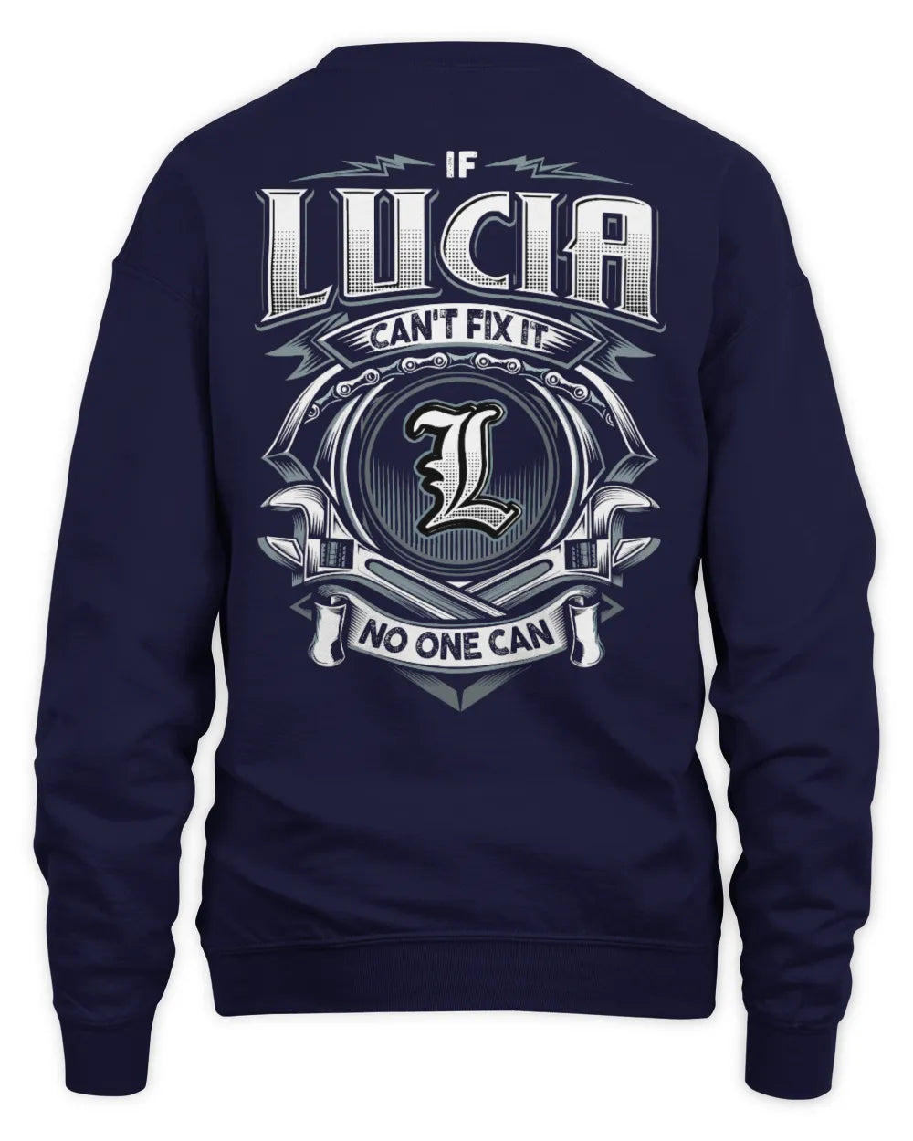 LUCIA AP81-K4-626 - Personalized Ahmed Quote Apparel “If Ahmed Can't Fix It, No One Can” - Unisex Sweatshirt - Navy