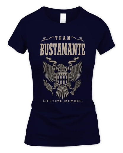 BUSTAMANTE TP06-K82 – Personalized Classic Style Apparel “Team NAME Lifetime Member” - Women's Standard T-Shirt - Navy