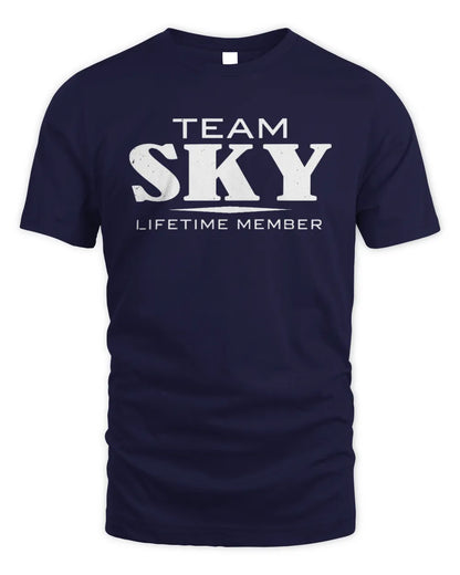 SKY BL62-K4-128 - Personalized “Team NAME Lifetime Member” - Unisex Standard T-Shirt - Navy