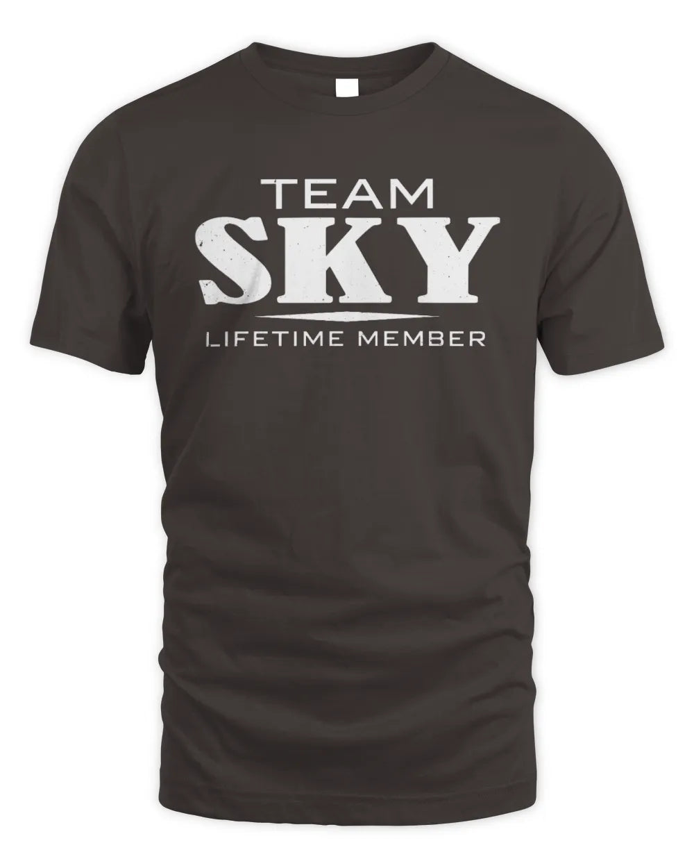 SKY BL62-K4-128 - Personalized “Team NAME Lifetime Member” - Unisex Standard T-Shirt - Dark Chocolate