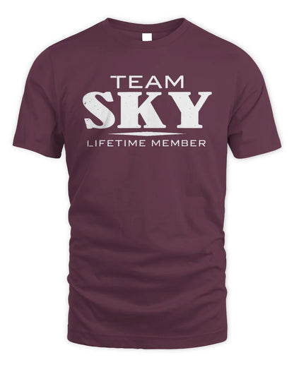 SKY BL62-K4-128 - Personalized “Team NAME Lifetime Member” - Unisex Standard T-Shirt - Maroon