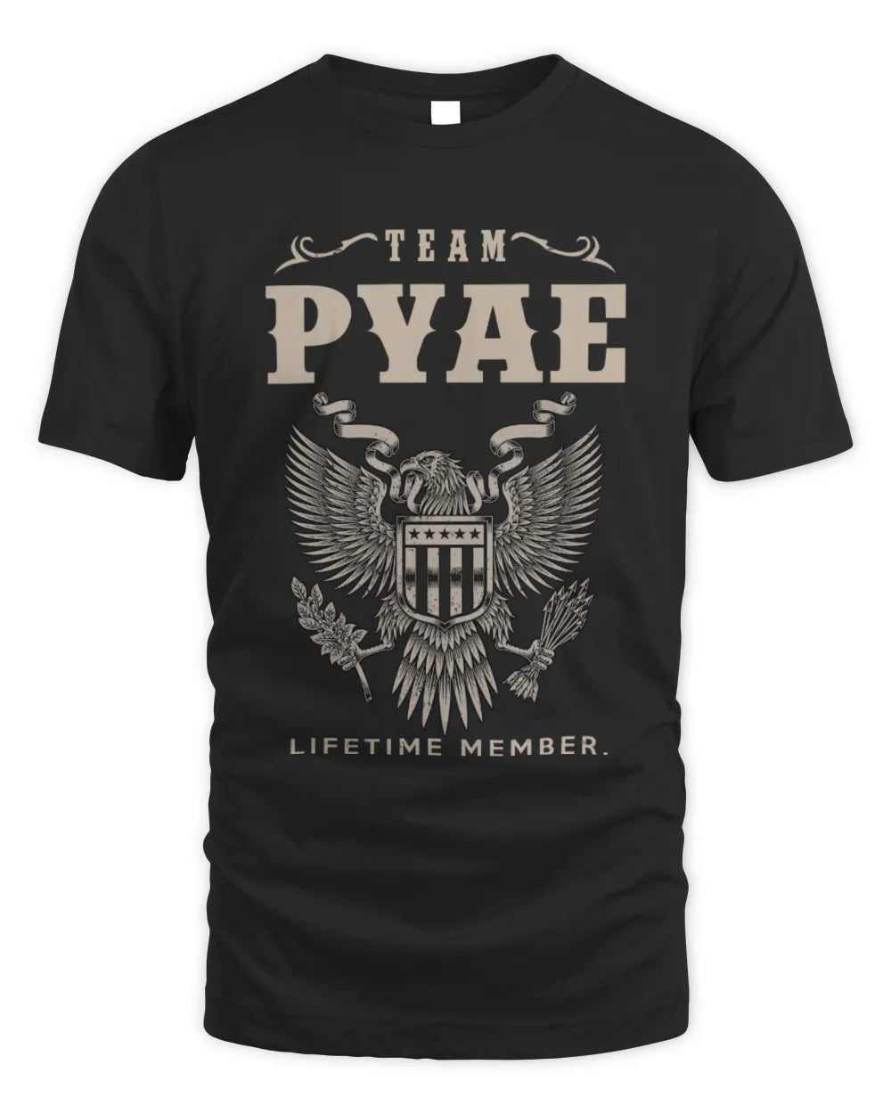 PYAE TP06-K82 – Personalized Classic Style Apparel “Team NAME Lifetime Member” - Unisex Standard T-Shirt - Black