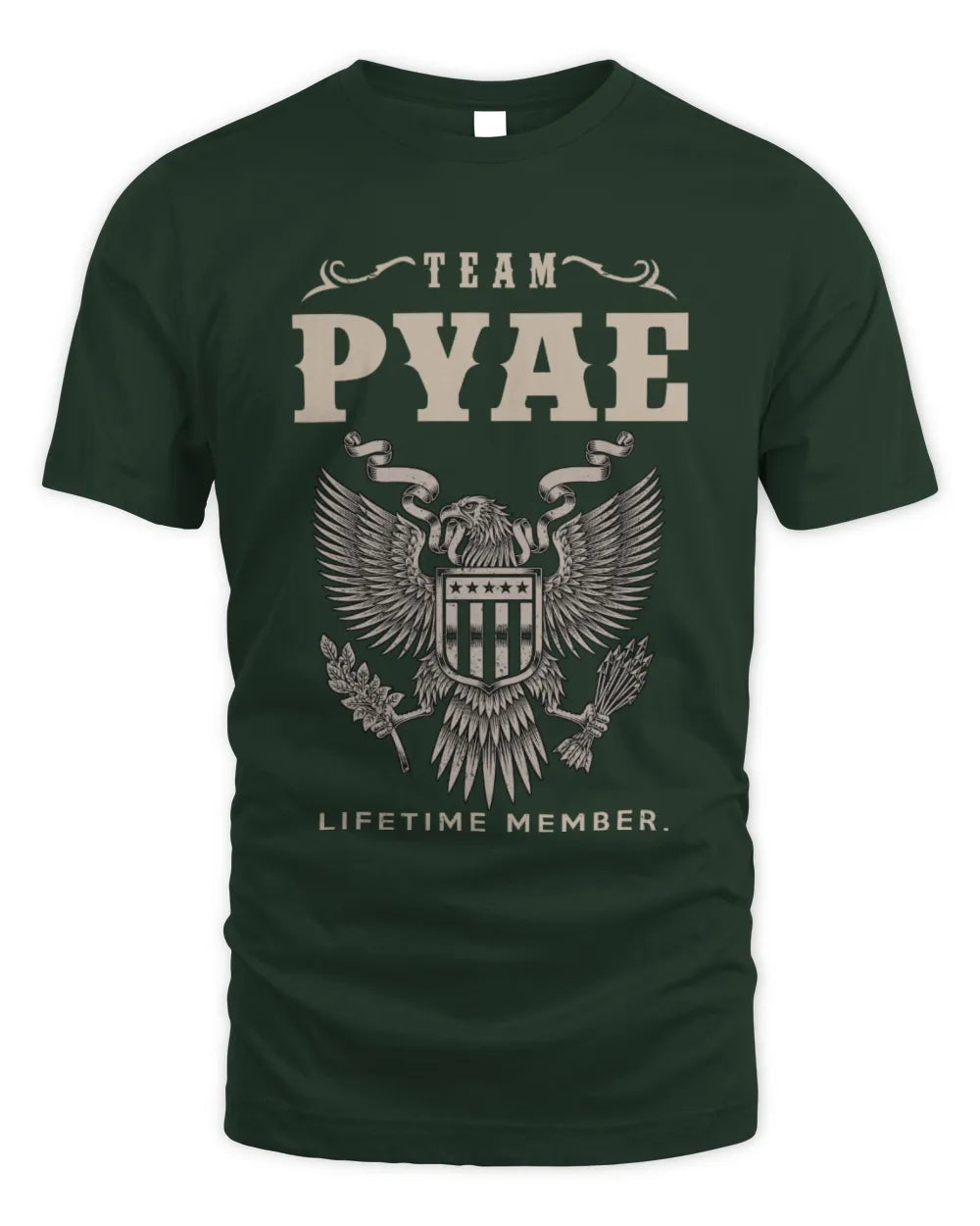 PYAE TP06-K82 – Personalized Classic Style Apparel “Team NAME Lifetime Member” - Unisex Standard T-Shirt - Forest Green