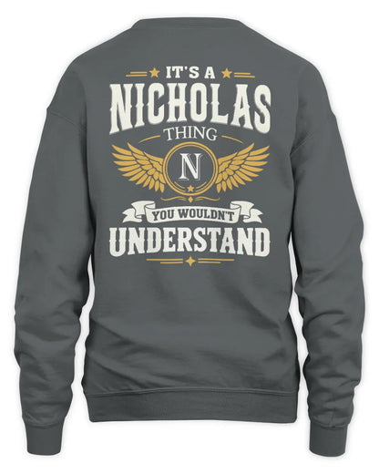 NICHOLAS KT06-M008 It’s a [NAME] Thing – You Wouldn’t Understand | Personalized Vintage T-Shirt - Unisex Sweatshirt - Charcoal