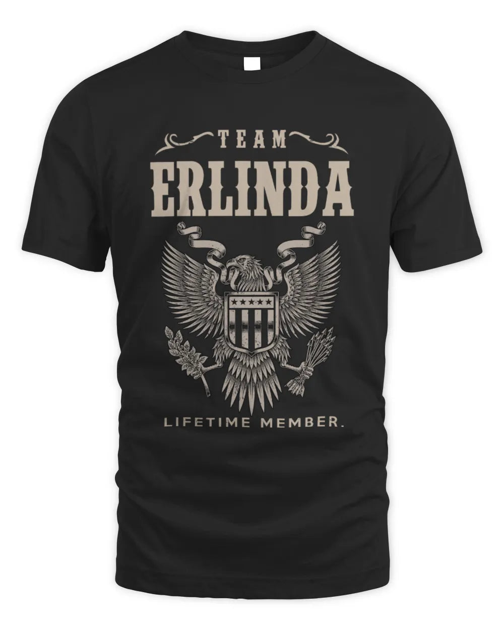 ERLINDA TP06-K82 – Personalized Classic Style Apparel “Team NAME Lifetime Member” - Unisex Standard T-Shirt - Black