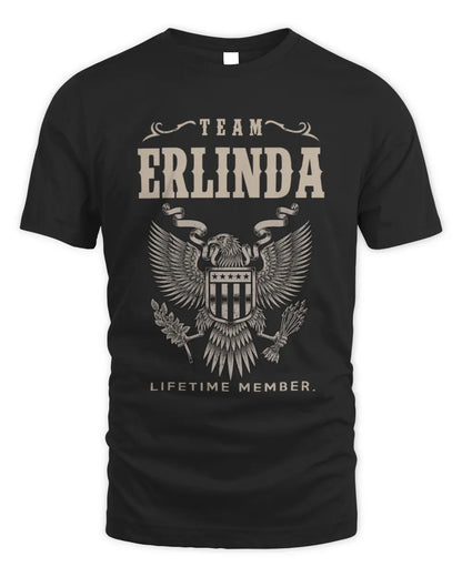 ERLINDA TP06-K82 – Personalized Classic Style Apparel “Team NAME Lifetime Member” - Unisex Standard T-Shirt - Black