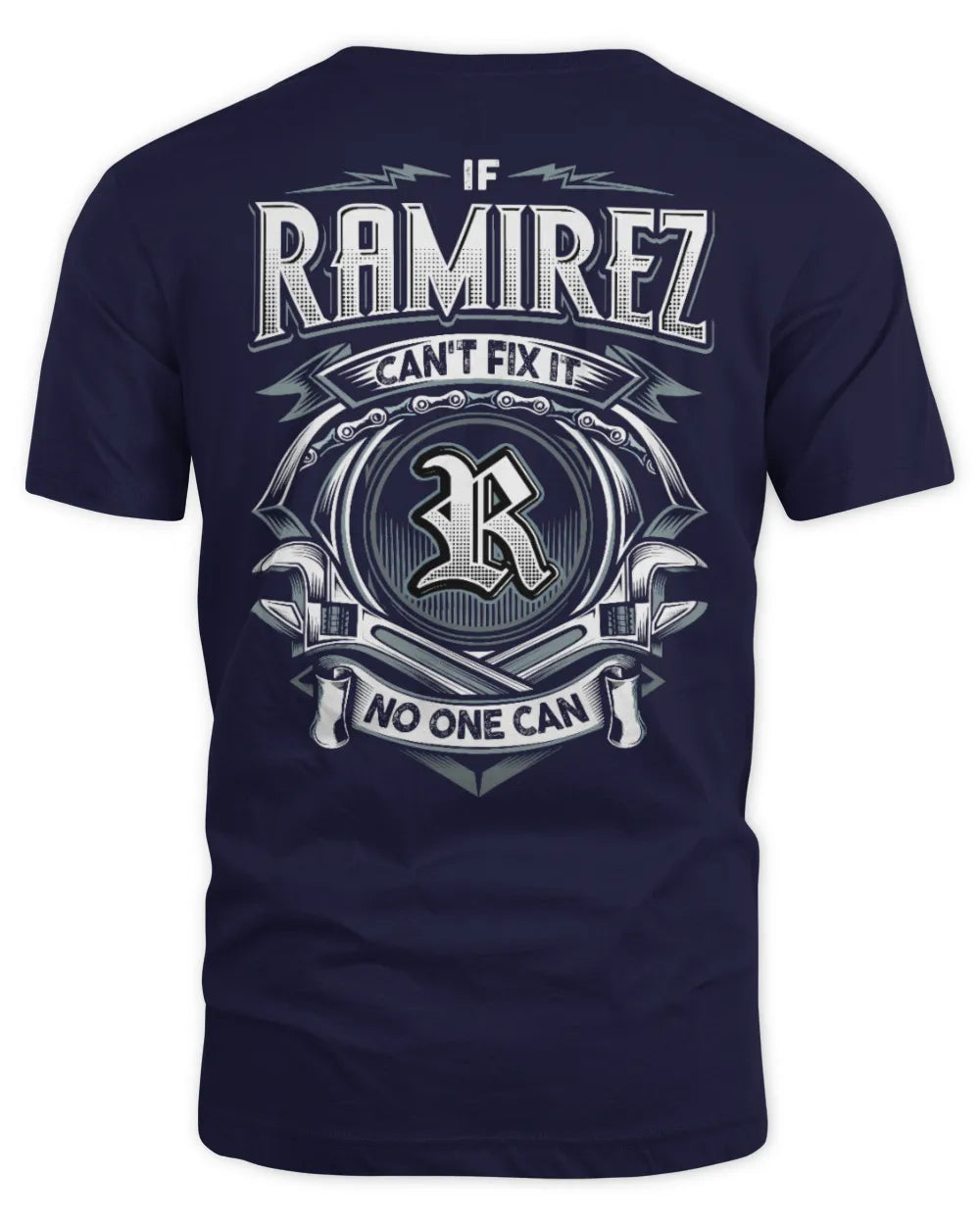 RAMIREZ AP81-K4-626 - Personalized Ahmed Quote Apparel “If Ahmed Can't Fix It, No One Can” - Unisex Standard T-Shirt - Navy
