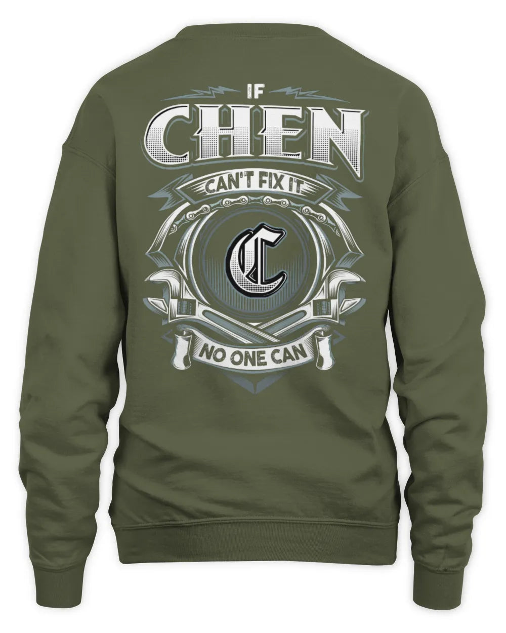 CHEN AP81-K4-626 - Personalized Ahmed Quote Apparel “If Ahmed Can't Fix It, No One Can” - Unisex Sweatshirt - Military Green