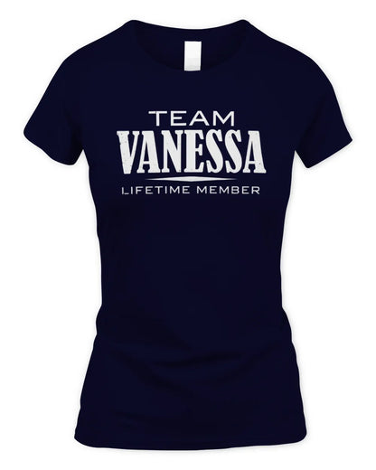 VANESSA BL62-K4-128 - Personalized “Team NAME Lifetime Member” - Women's Standard T-Shirt - Navy