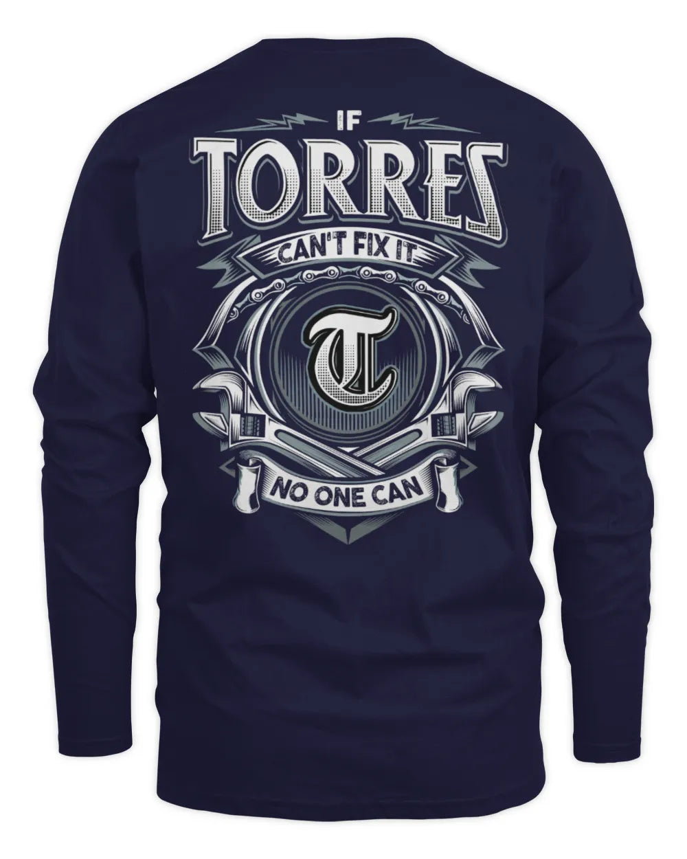 TORRES AP81-K4-626 - Personalized Ahmed Quote Apparel “If Ahmed Can't Fix It, No One Can” - Men's Long Sleeved T-Shirt - Navy