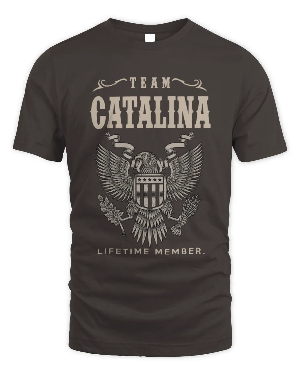 CATALINA TP06-K82 – Personalized Classic Style Apparel “Team NAME Lifetime Member” - Unisex Standard T-Shirt - Dark Chocolate