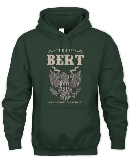 BERT TP06-K82 – Personalized Classic Style Apparel “Team NAME Lifetime Member” - Unisex Hoodie - Forest Green