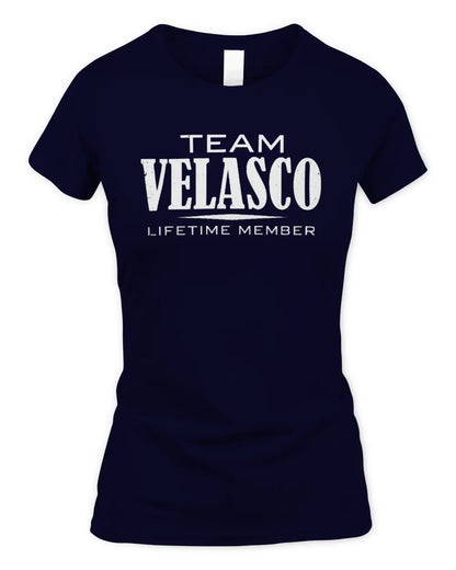 VELASCO BL62-K4-128 - Personalized “Team NAME Lifetime Member” - Women's Standard T-Shirt - Navy