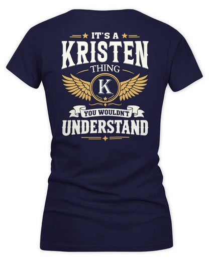 KRISTEN KT06-M008 It’s a [NAME] Thing – You Wouldn’t Understand | Personalized Vintage T-Shirt - Women's V-Neck T-Shirt - Navy