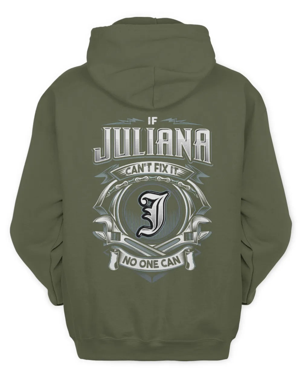 JULIANA AP81-K4-626 - Personalized Ahmed Quote Apparel “If Ahmed Can't Fix It, No One Can” - Unisex Hoodie - Military Green