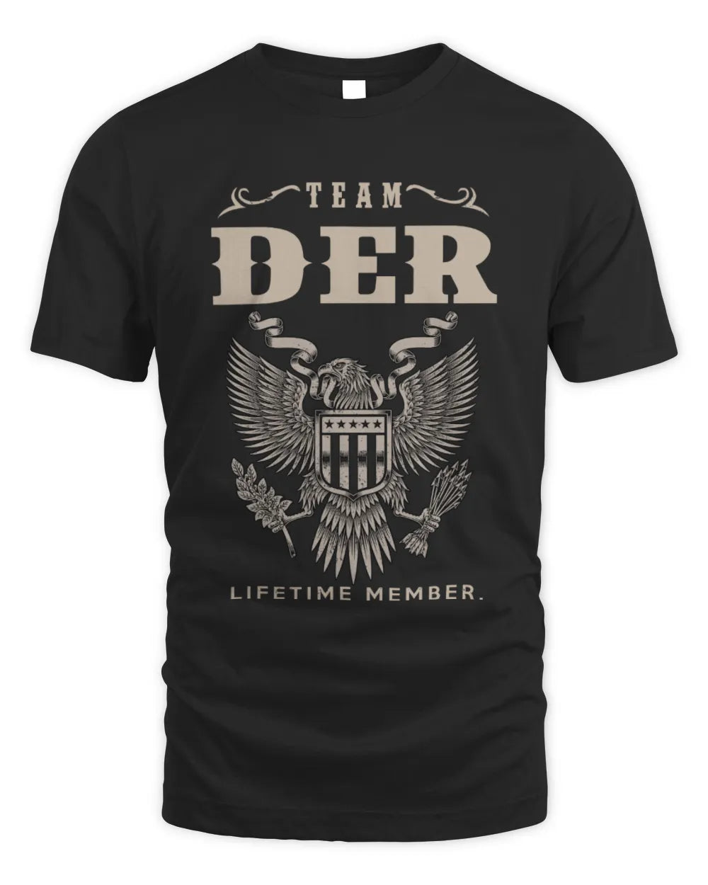 DER TP06-K82 – Personalized Classic Style Apparel “Team NAME Lifetime Member” - Unisex Standard T-Shirt - Black