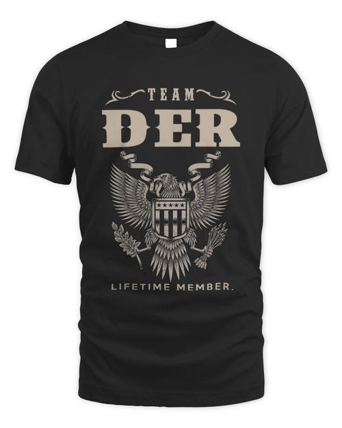 DER TP06-K82 – Personalized Classic Style Apparel “Team NAME Lifetime Member” - Unisex Standard T-Shirt - Black