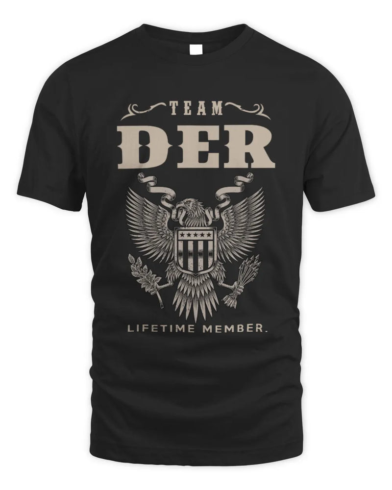 DER TP06-K82 – Personalized Classic Style Apparel “Team NAME Lifetime Member” - Unisex Standard T-Shirt - Black
