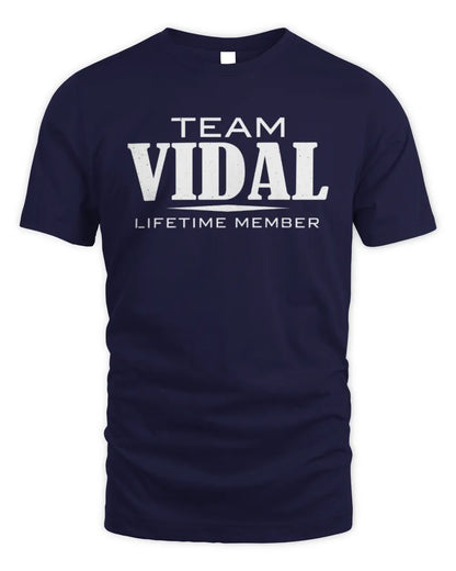 VIDAL BL62-K4-128 - Personalized “Team NAME Lifetime Member” - Unisex Standard T-Shirt - Navy