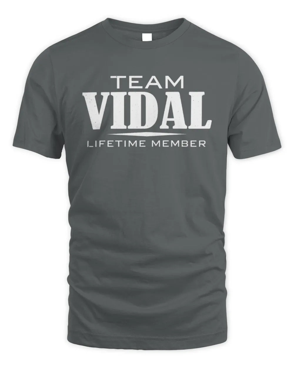 VIDAL BL62-K4-128 - Personalized “Team NAME Lifetime Member” - Unisex Standard T-Shirt - Charcoal