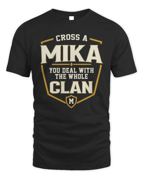 MIKA NT1-K008 Cross A/An NAME, You Deal With the Whole Clan | Personalized Vintage T-Shirt - Unisex Standard T-Shirt - Black