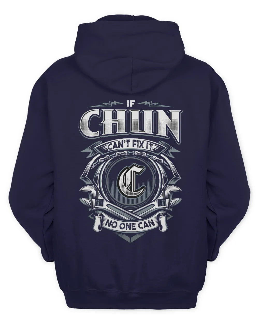 CHUN AP81-K4-626 - Personalized Ahmed Quote Apparel “If Ahmed Can't Fix It, No One Can” - Unisex Hoodie - Navy