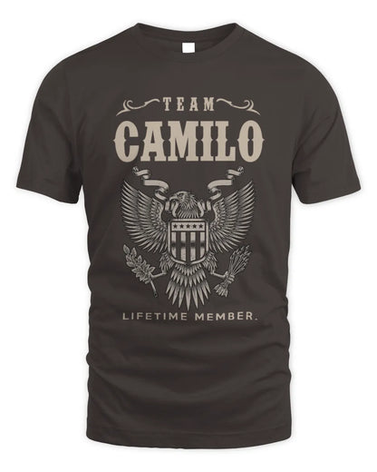 CAMILO TP06-K82 – Personalized Classic Style Apparel “Team NAME Lifetime Member” - Unisex Standard T-Shirt - Dark Chocolate