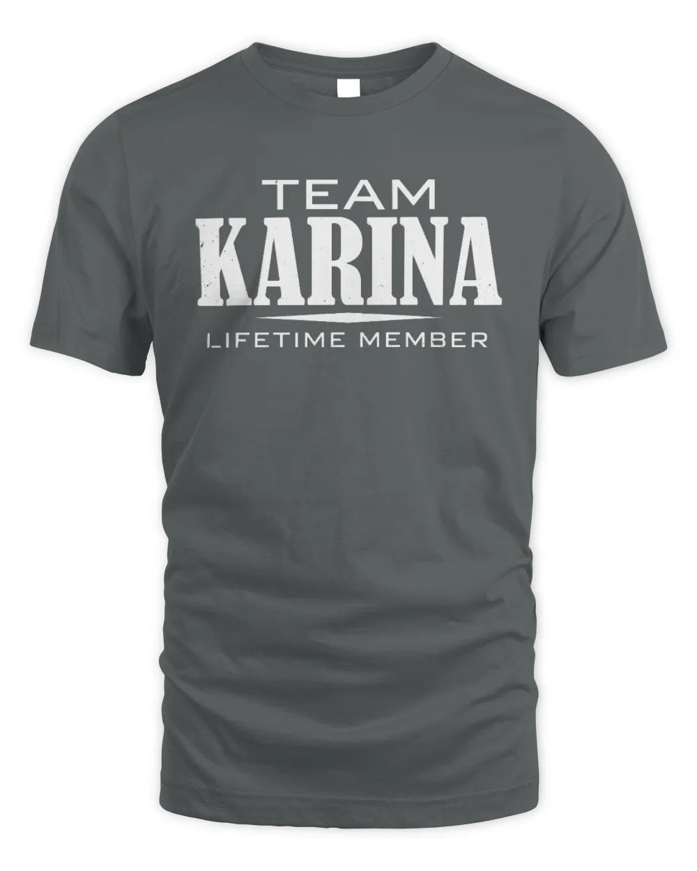 KARINA BL62-K4-128 - Personalized “Team NAME Lifetime Member” - Unisex Standard T-Shirt - Charcoal