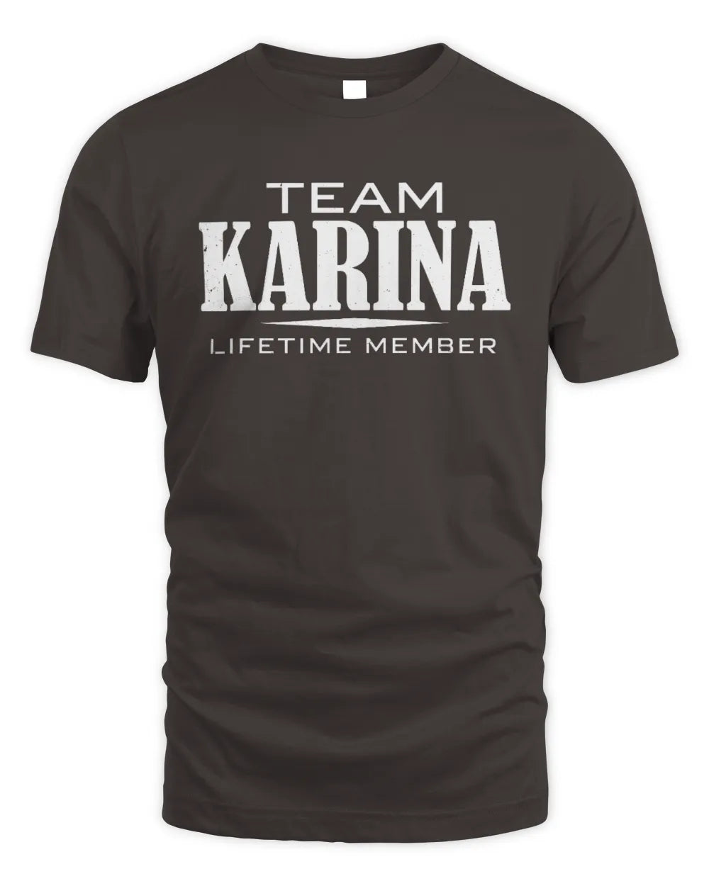 KARINA BL62-K4-128 - Personalized “Team NAME Lifetime Member” - Unisex Standard T-Shirt - Dark Chocolate