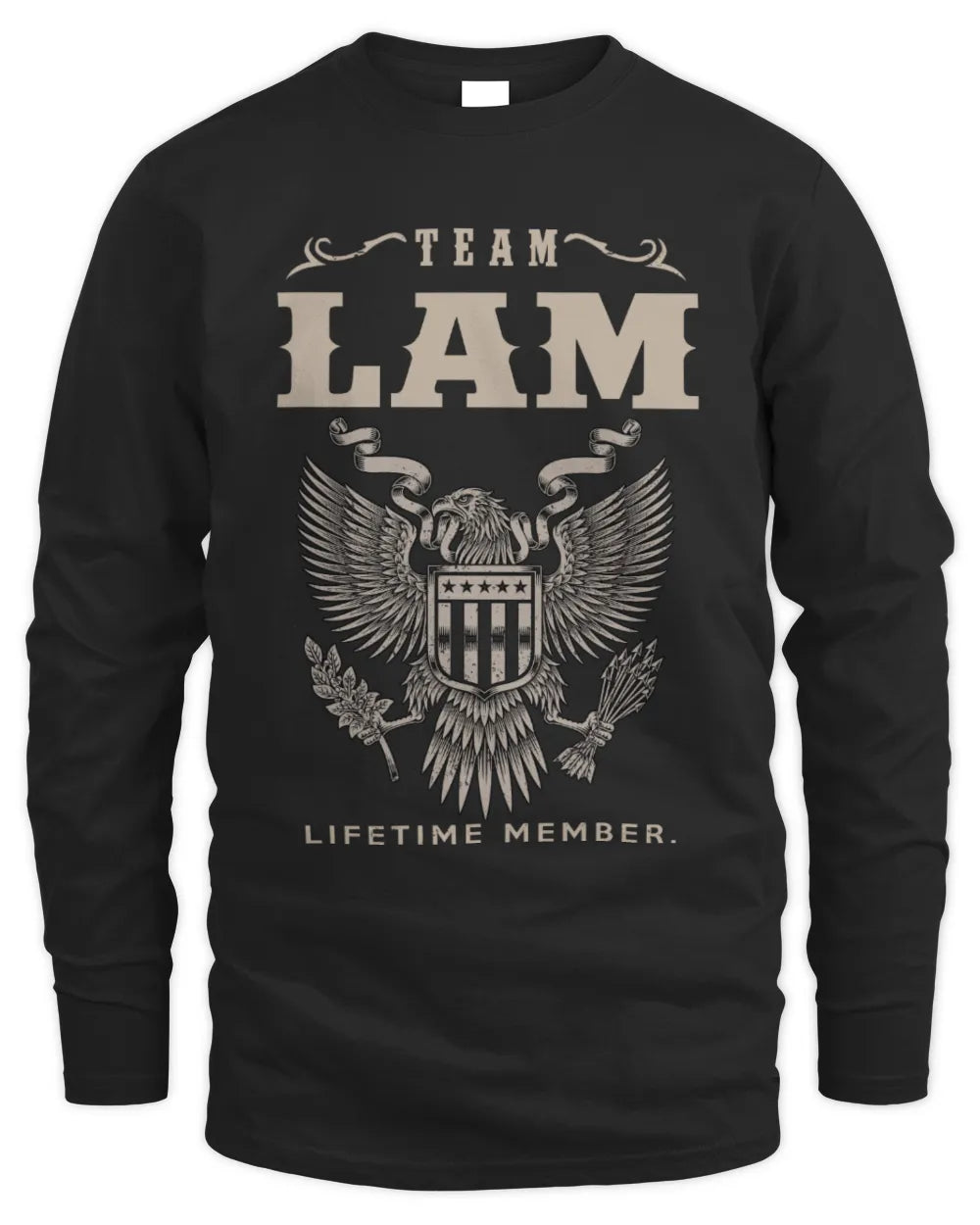LAM TP06-K82 – Personalized Classic Style Apparel “Team NAME Lifetime Member” - Men's Long Sleeved T-Shirt - Black